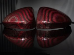 Alfa Romeo Giulia Mirror Covers - Carbon Fiber - Red Carbon - Feroce Carbon